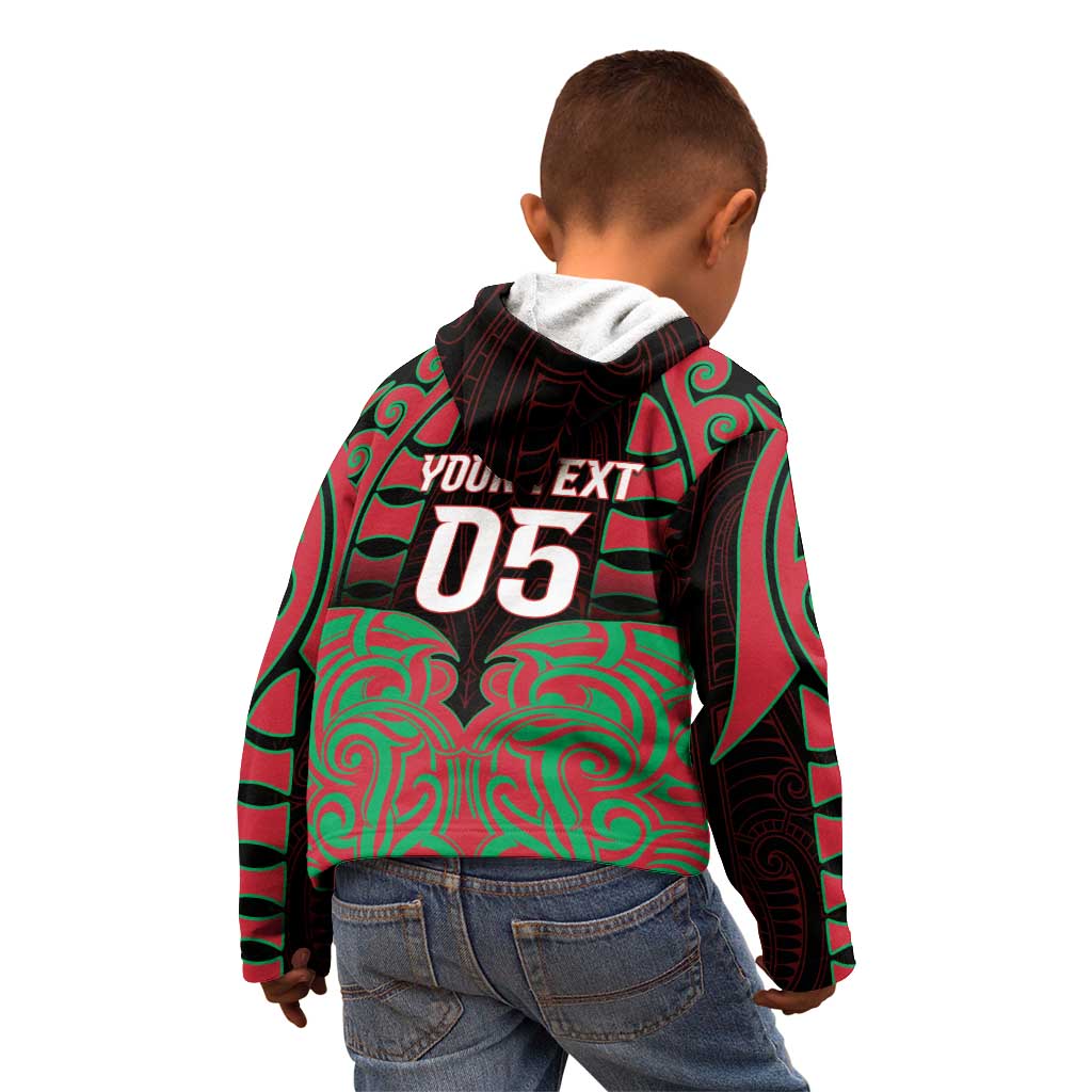 Custom Aotearoa Tuhoe Kid Hoodie Maori Pattern New Zealand - Polynesian Pride