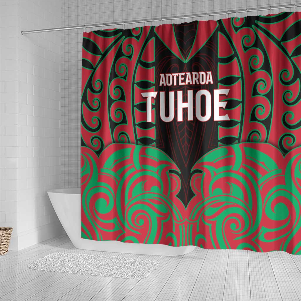 Aotearoa Tuhoe Shower Curtain Maori Pattern New Zealand - Polynesian Pride