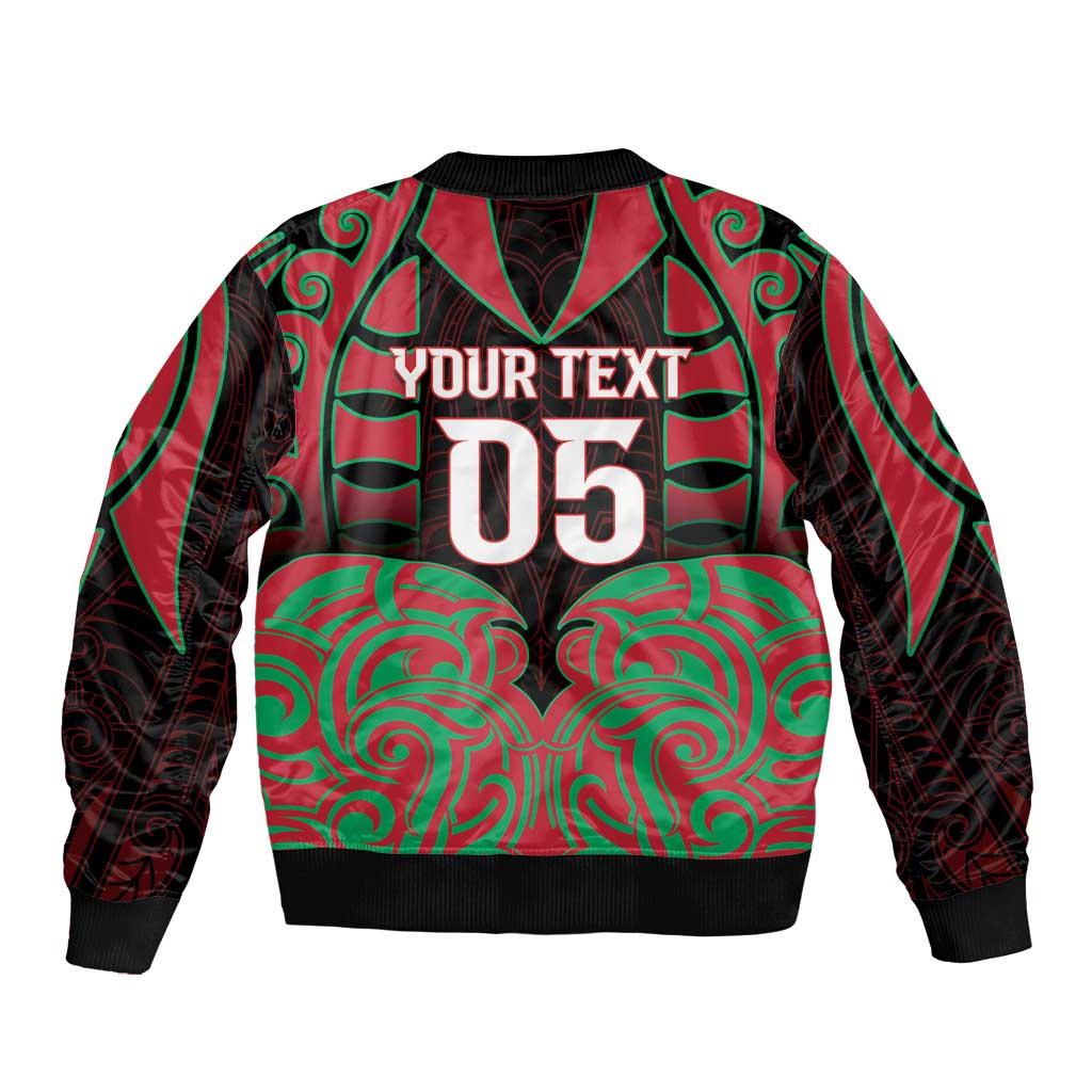 Custom Aotearoa Tuhoe Sleeve Zip Bomber Jacket Maori Pattern New Zealand - Polynesian Pride