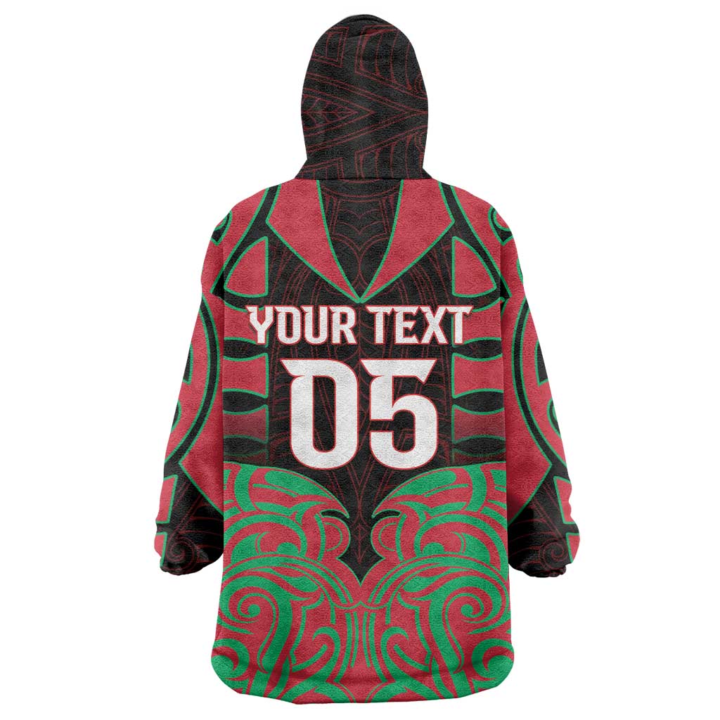 Custom Aotearoa Tuhoe Wearable Blanket Hoodie Maori Pattern New Zealand - Polynesian Pride