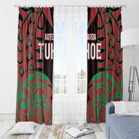 Aotearoa Tuhoe Window Curtain Maori Pattern New Zealand - Polynesian Pride