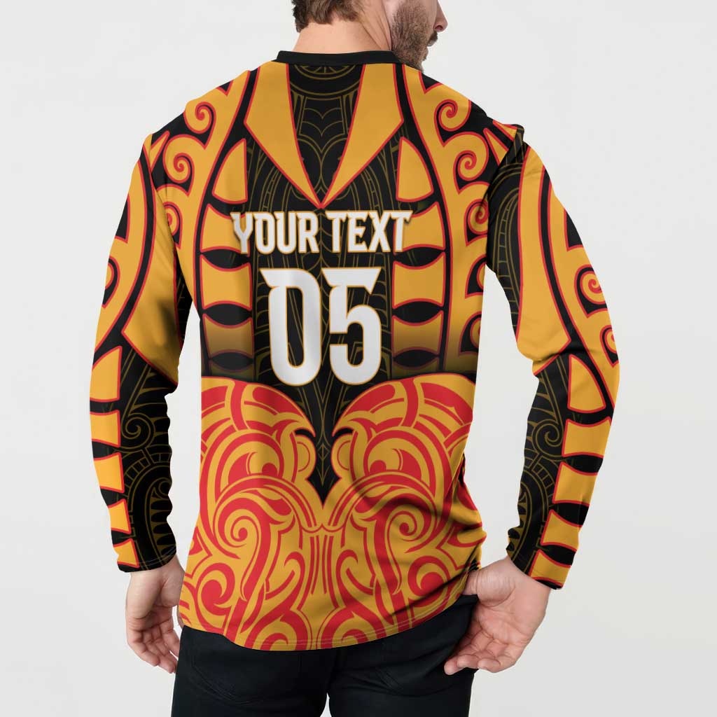 Custom Aotearoa Waikato Button Sweatshirt Maori Pattern New Zealand - Polynesian Pride