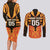 Custom Aotearoa Waikato Couples Matching Long Sleeve Bodycon Dress and Long Sleeve Button Shirt Maori Pattern New Zealand - Polynesian Pride