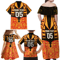 Custom Aotearoa Waikato Family Matching Off Shoulder Maxi Dress and Hawaiian Shirt Maori Pattern New Zealand DT05 - Polynesian Pride