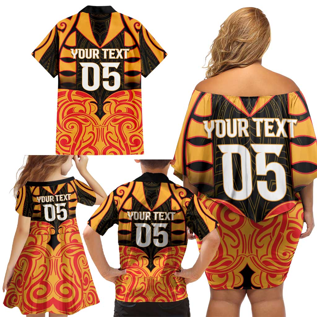 Custom Aotearoa Waikato Family Matching Off Shoulder Short Dress and Hawaiian Shirt Maori Pattern New Zealand - Polynesian Pride