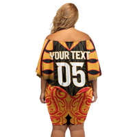 Custom Aotearoa Waikato Family Matching Off Shoulder Short Dress and Hawaiian Shirt Maori Pattern New Zealand - Polynesian Pride