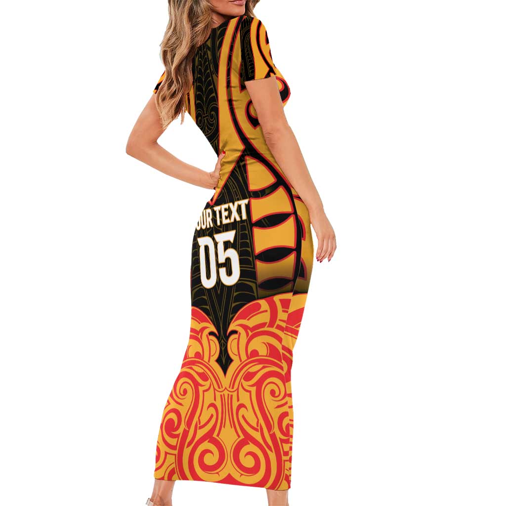 Custom Aotearoa Waikato Family Matching Short Sleeve Bodycon Dress and Hawaiian Shirt Maori Pattern New Zealand DT05 - Polynesian Pride