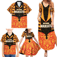 Custom Aotearoa Waikato Family Matching Summer Maxi Dress and Hawaiian Shirt Maori Pattern New Zealand DT05 - Polynesian Pride