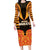 Custom Aotearoa Waikato Long Sleeve Bodycon Dress Maori Pattern New Zealand - Polynesian Pride