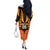 Custom Aotearoa Waikato Off The Shoulder Long Sleeve Dress Maori Pattern New Zealand - Polynesian Pride