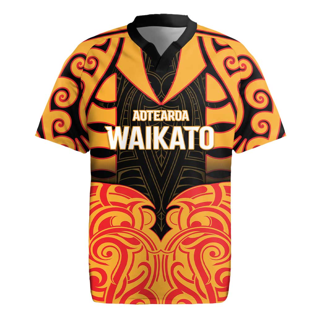 Custom Aotearoa Waikato Rugby Jersey Maori Pattern New Zealand - Polynesian Pride