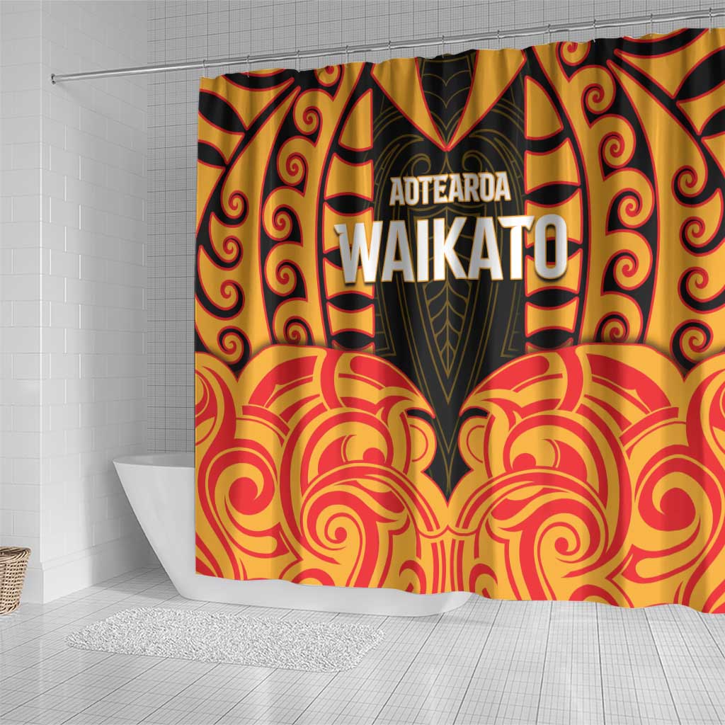 Aotearoa Waikato Shower Curtain Maori Pattern New Zealand - Polynesian Pride
