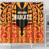 Aotearoa Waikato Shower Curtain Maori Pattern New Zealand - Polynesian Pride