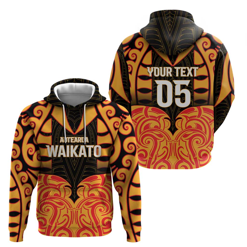 Custom Aotearoa Waikato Zip Hoodie Maori Pattern New Zealand - Polynesian Pride