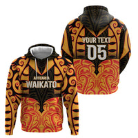Custom Aotearoa Waikato Zip Hoodie Maori Pattern New Zealand - Polynesian Pride
