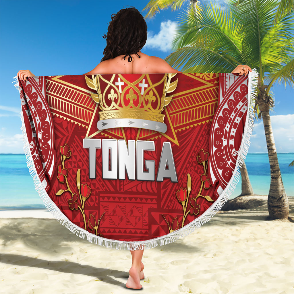 Tonga King's Birthday Beach Blanket Gold Royal Crown Tribal Patterns