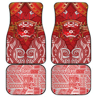 Tonga King's Birthday Car Mats Gold Royal Crown Tribal Patterns
