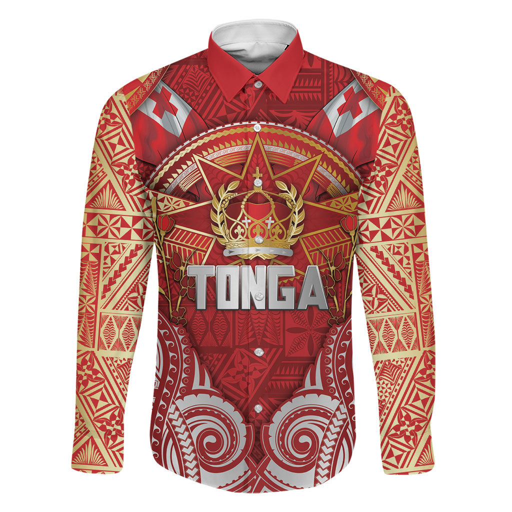 Tonga King's Birthday Family Matching Mermaid Dress and Hawaiian Shirt Gold Royal Crown Tribal Patterns