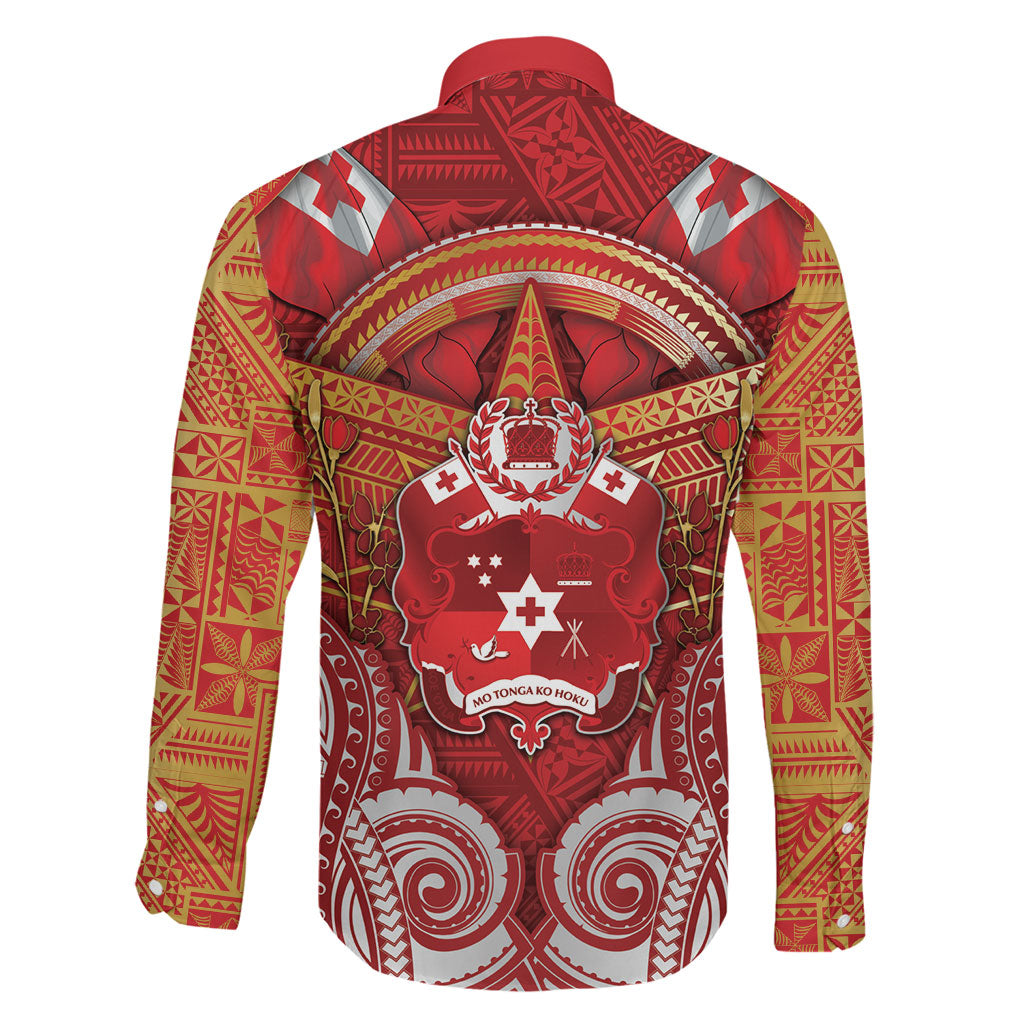 Tonga King's Birthday Family Matching Summer Maxi Dress and Hawaiian Shirt Gold Royal Crown Tribal Patterns