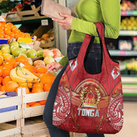 Tonga King's Birthday Grocery Bag Gold Royal Crown Tribal Patterns