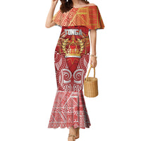 Tonga King's Birthday Mermaid Dress Gold Royal Crown Tribal Patterns
