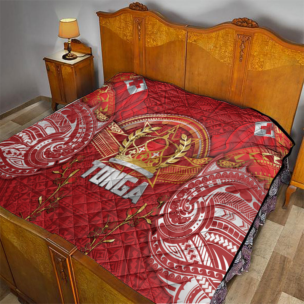Tonga King's Birthday Quilt Gold Royal Crown Tribal Patterns