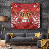 Tonga King's Birthday Tapestry Gold Royal Crown Tribal Patterns