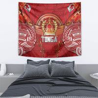 Tonga King's Birthday Tapestry Gold Royal Crown Tribal Patterns