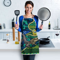Solomon Islands Independence Day Apron Crocodile Hibiscus Tribal Pattern