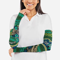 Personalised Solomon Islands Independence Day Arm Sleeves Crocodile Hibiscus Tribal Pattern