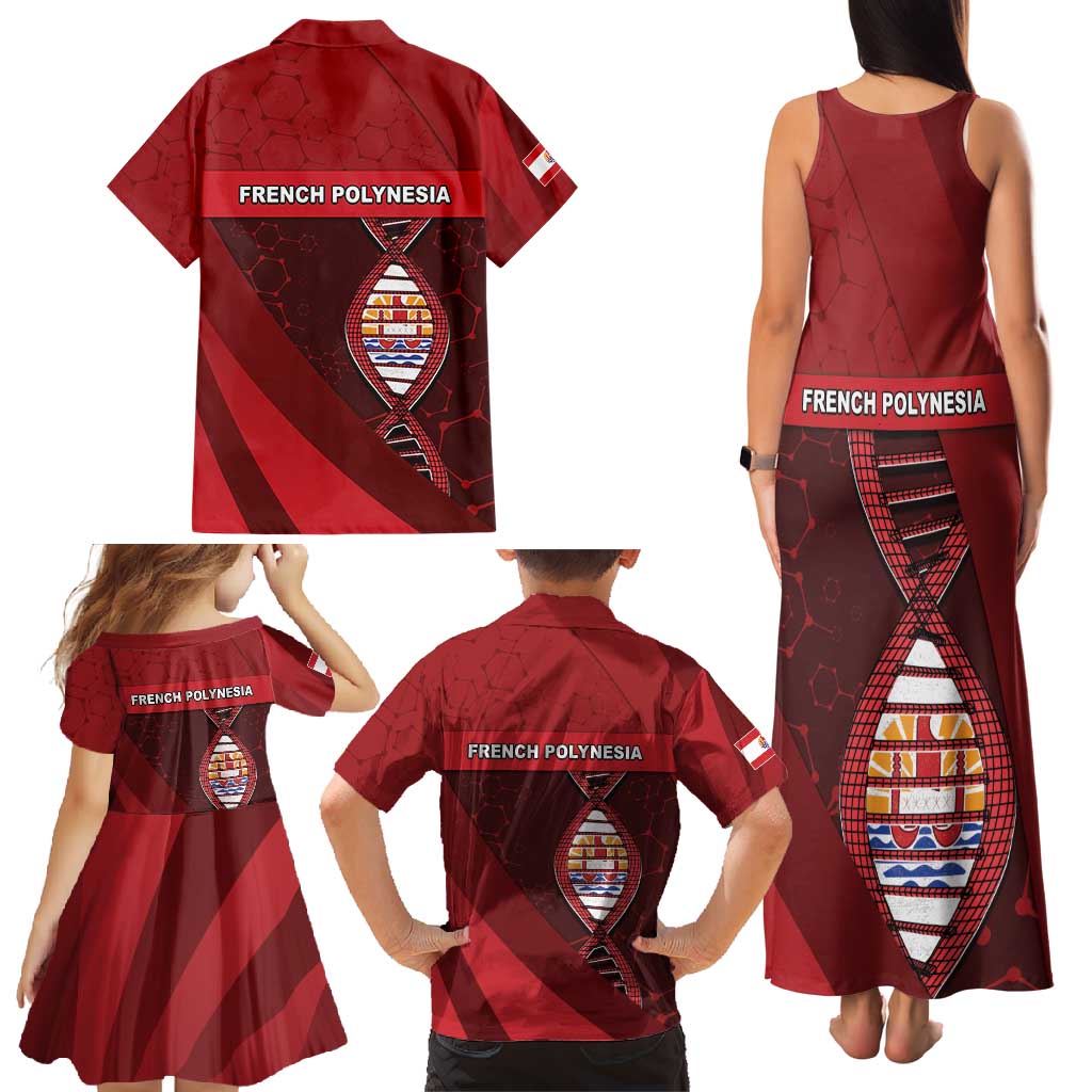 French Polynesia Is In My DNA Family Matching Tank Maxi Dress and Hawaiian Shirt - Polynesian Pride