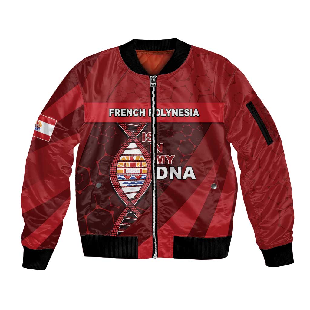 French Polynesia Is In My DNA Sleeve Zip Bomber Jacket - Polynesian Pride