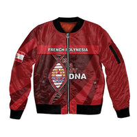 French Polynesia Is In My DNA Sleeve Zip Bomber Jacket - Polynesian Pride