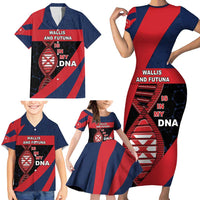 Wallis And Futuna Is In My DNA Family Matching Short Sleeve Bodycon Dress and Hawaiian Shirt - Polynesian Pride