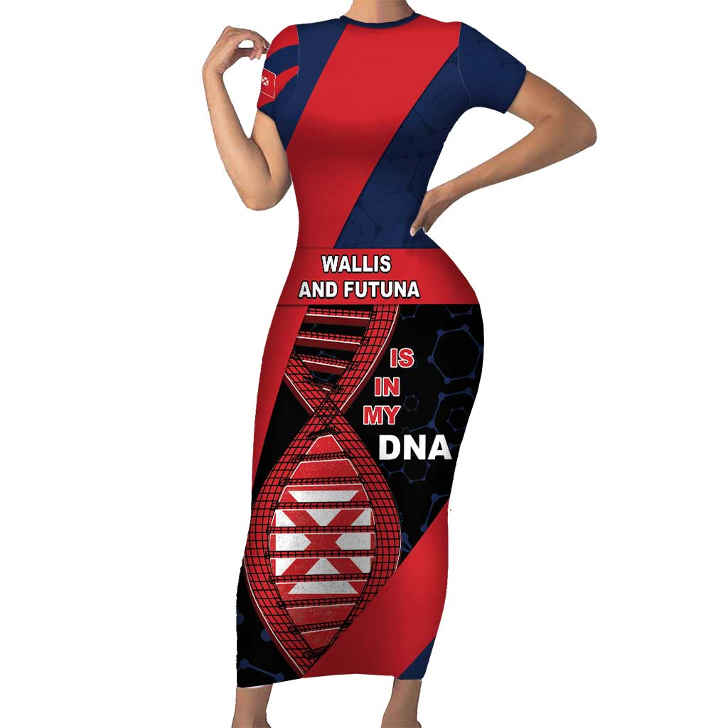 Wallis And Futuna Is In My DNA Short Sleeve Bodycon Dress - Polynesian Pride