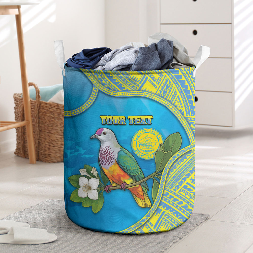Personalised Palau Biib Bird Laundry Basket Rur Flower And Rock Islands Patterns