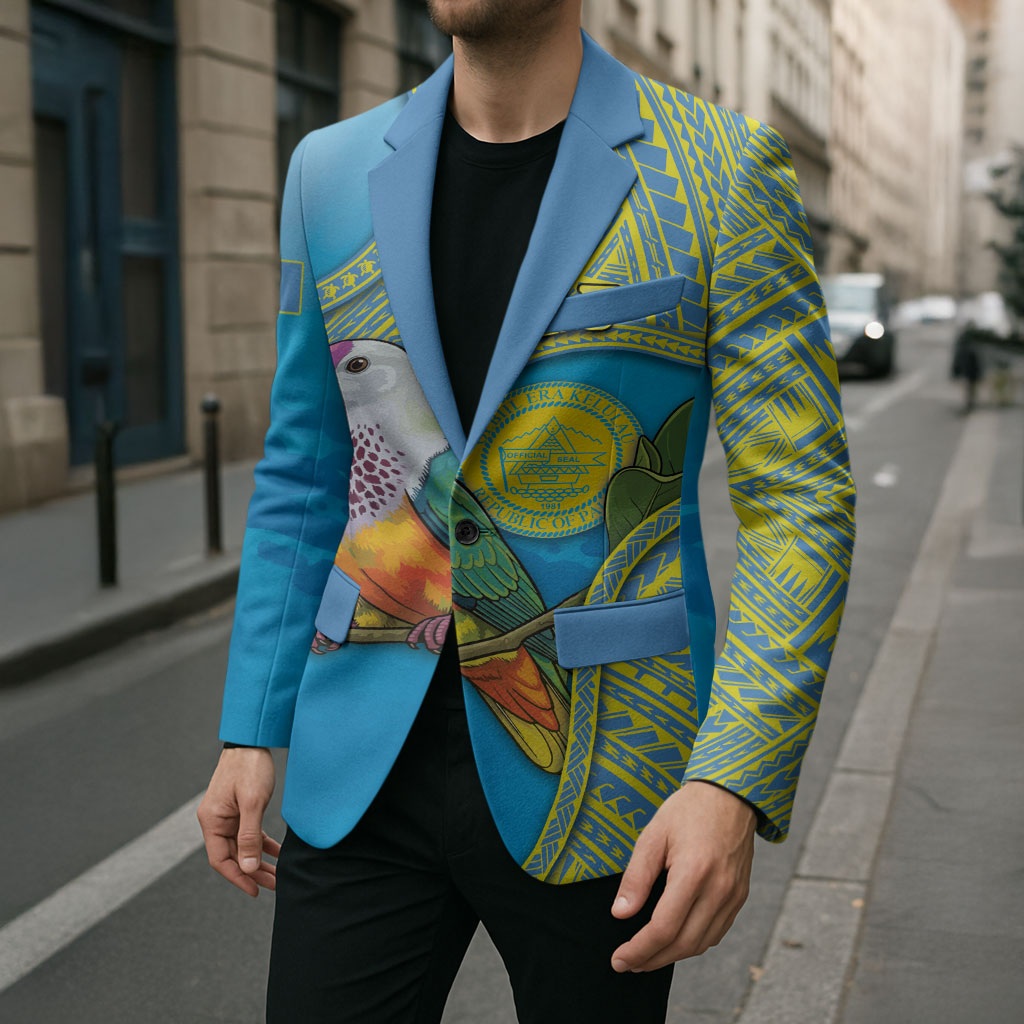 Personalised Palau Biib Bird Blazer Rur Flower And Rock Islands Patterns