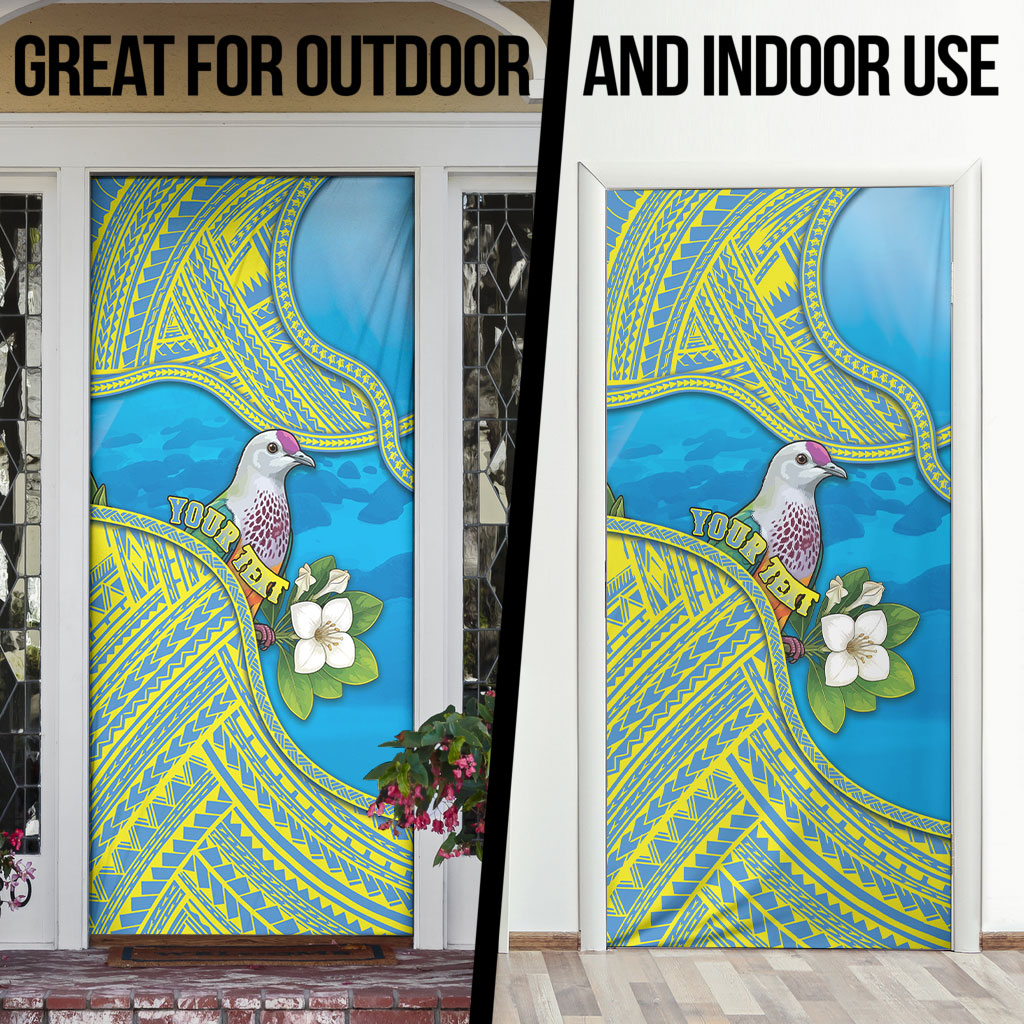 Personalised Palau Biib Bird Door Cover Rur Flower And Rock Islands Patterns
