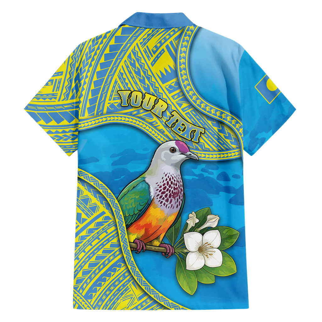 Personalised Palau Biib Bird Family Matching Long Sleeve Bodycon Dress and Hawaiian Shirt Rur Flower And Rock Islands Patterns
