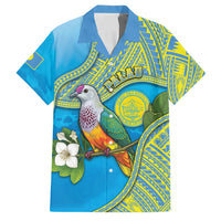 Personalised Palau Biib Bird Family Matching Off Shoulder Short Dress and Hawaiian Shirt Rur Flower And Rock Islands Patterns