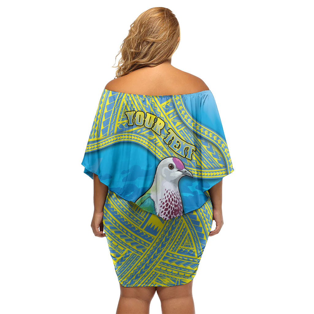 Personalised Palau Biib Bird Family Matching Off Shoulder Short Dress and Hawaiian Shirt Rur Flower And Rock Islands Patterns