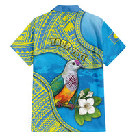 Personalised Palau Biib Bird Family Matching Puletasi and Hawaiian Shirt Rur Flower And Rock Islands Patterns