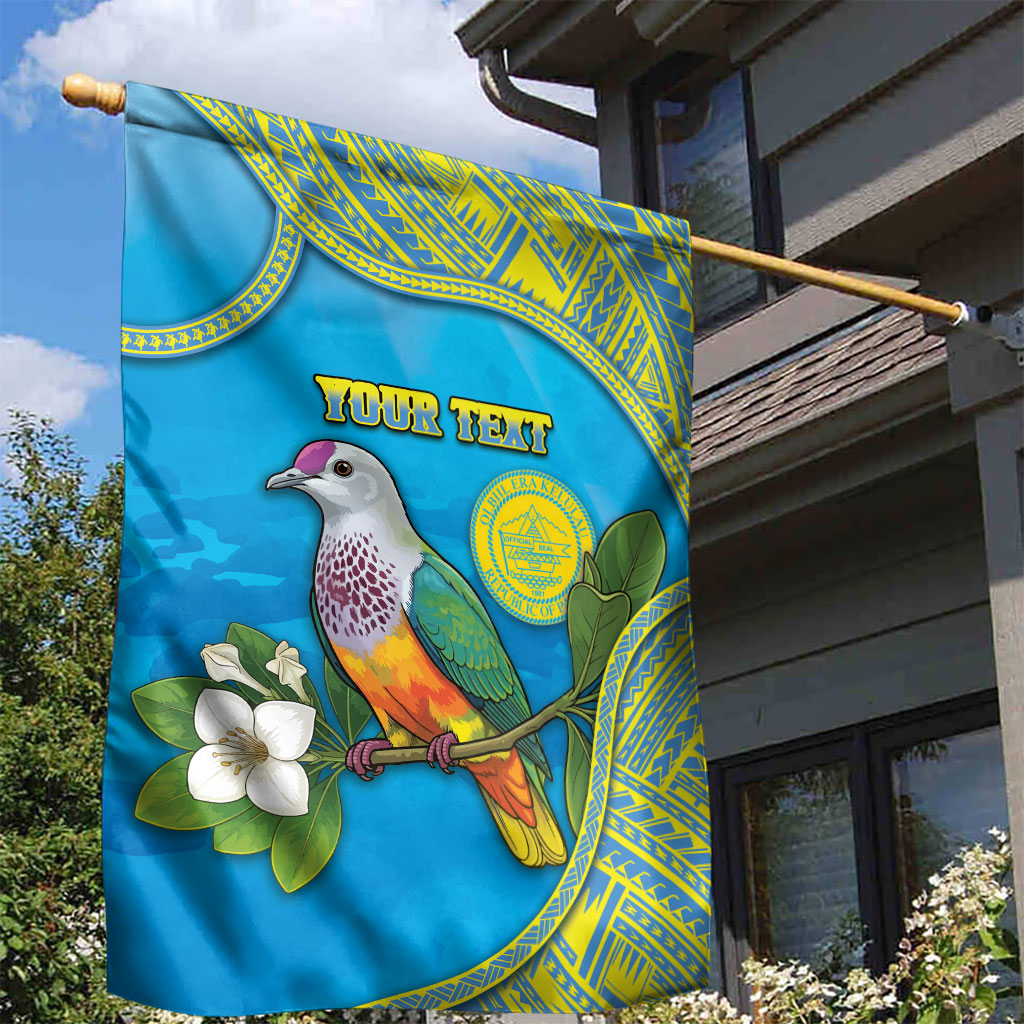 Personalised Palau Biib Bird Garden Flag Rur Flower And Rock Islands Patterns