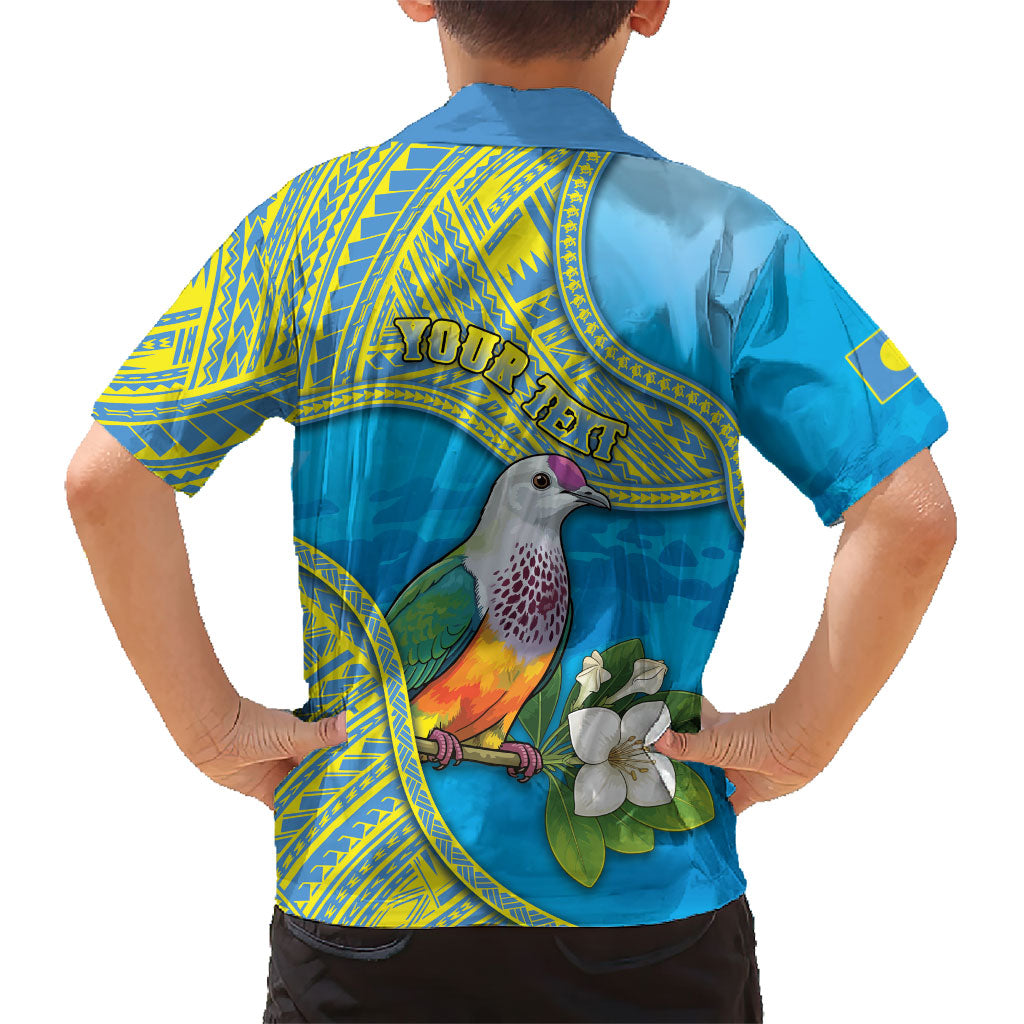 Personalised Palau Biib Bird Hawaiian Shirt Rur Flower And Rock Islands Patterns