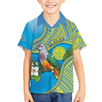 Personalised Palau Biib Bird Kid Hawaiian Shirt Rur Flower And Rock Islands Patterns