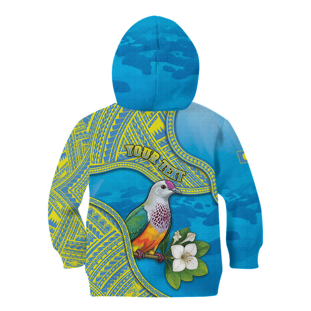 Personalised Palau Biib Bird Kid Hoodie Rur Flower And Rock Islands Patterns