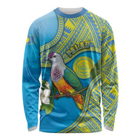 Personalised Palau Biib Bird Long Sleeve Shirt Rur Flower And Rock Islands Patterns