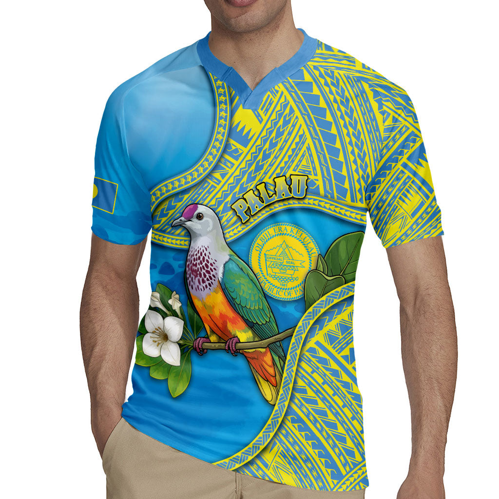 Personalised Palau Biib Bird Rugby Jersey Rur Flower And Rock Islands Patterns