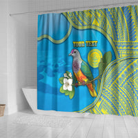 Personalised Palau Biib Bird Shower Curtain Rur Flower And Rock Islands Patterns