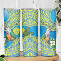Personalised Palau Biib Bird Skinny Tumbler Rur Flower And Rock Islands Patterns